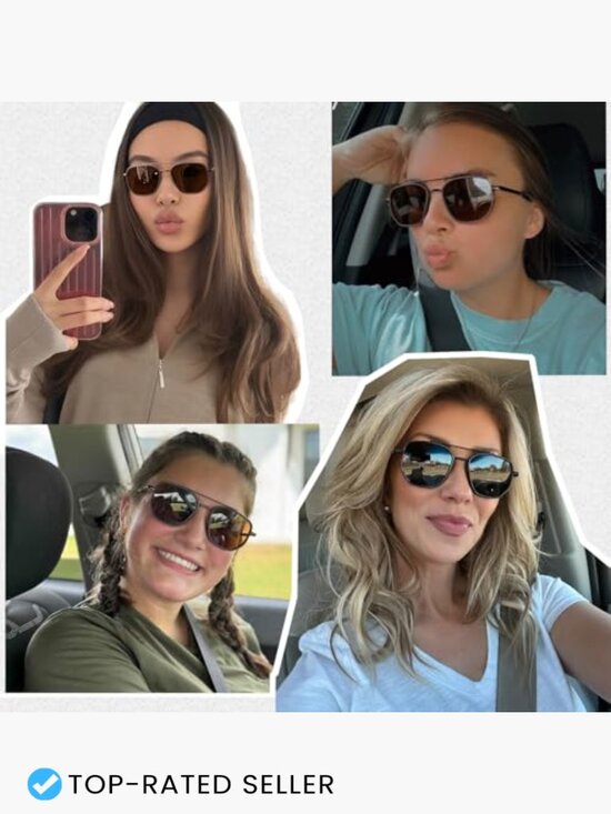 Polarized Aviator Sunglasses Vintage Trendy UV Protection Tangle Free Unisex main image 7